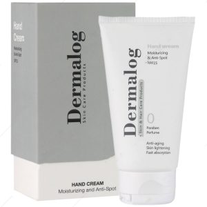 کرم مرطوب کننده و ضد لک دست با spf15 درمالوگ